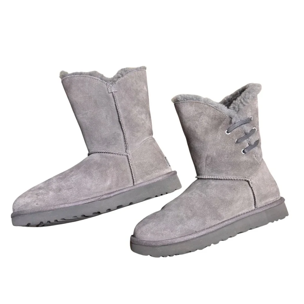 UGG Australia Constantine Charcoal Suede Lace Up Boots Size 9‎